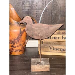 Primitive Metal Duck Folk Art Sculpture | Rustic Farmhouse Décor